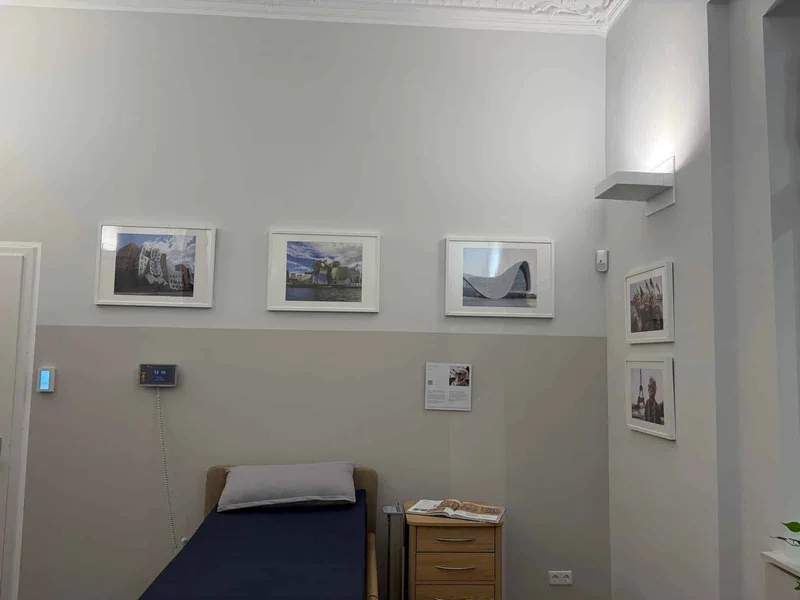 Residential care home bedroom with a profiling bed